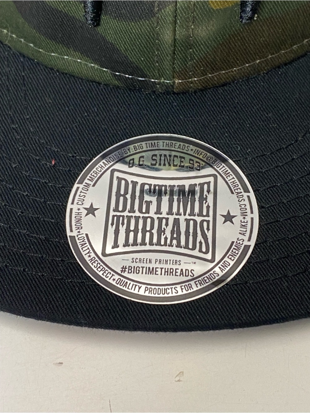 OTTO Big Time Threads Camo Black Mesh Trucker Hat Snapback NWOT - Picture 2 of 11
